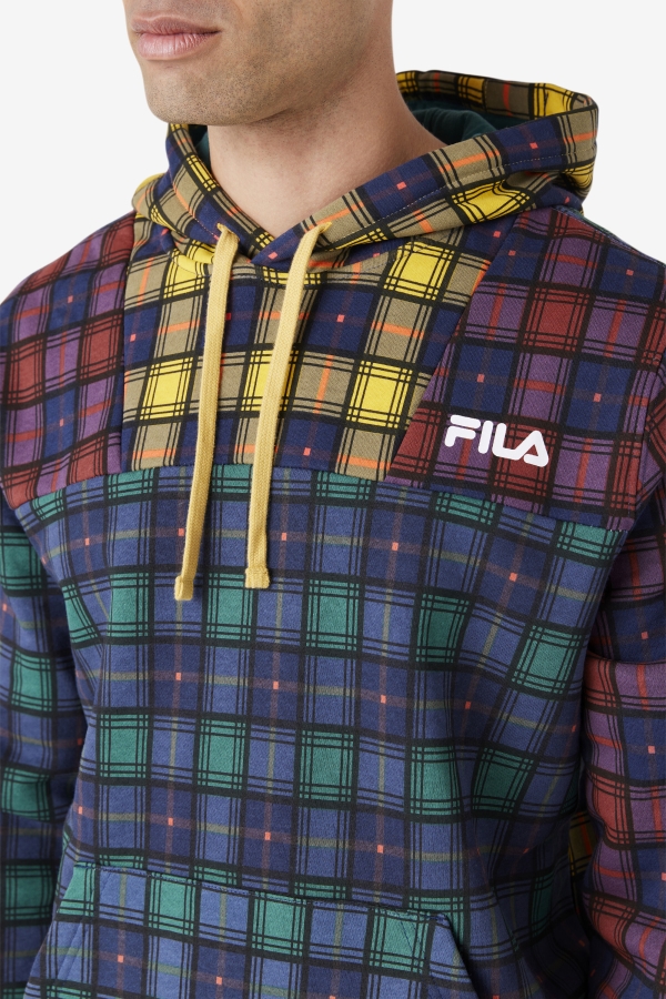 June Bug-Rhubarb-Navy Dorm Plaid Hoodie Fila