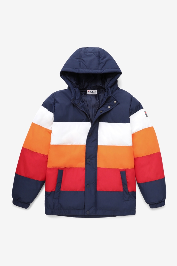 giovanni puffa jacket Fila Peacoat-White-Sun Orange-Red