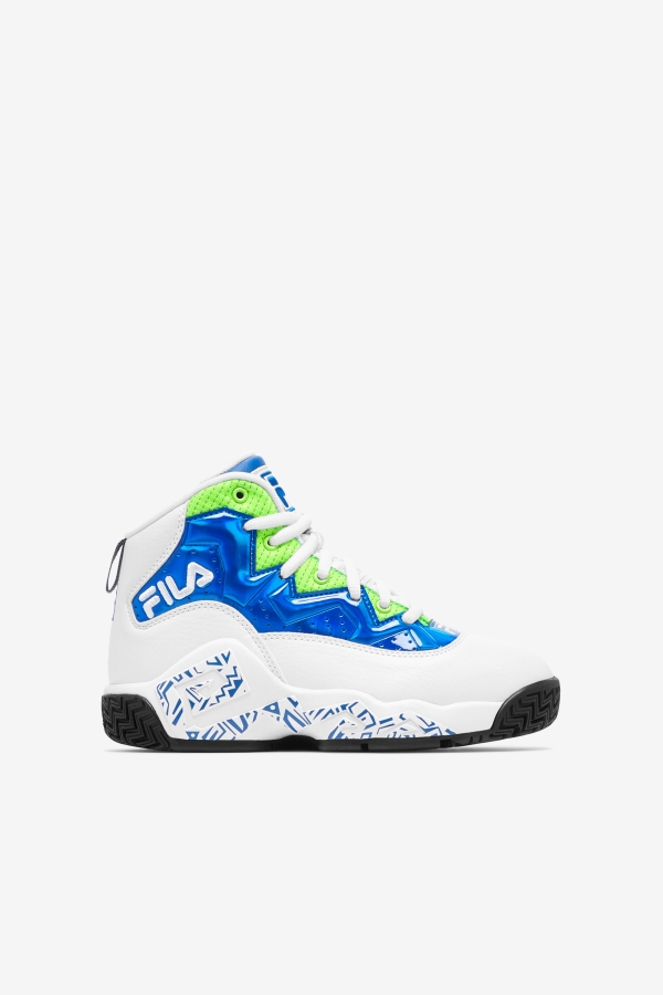 Fila White-Blue-Green Big Kids' Mb Night Walk
