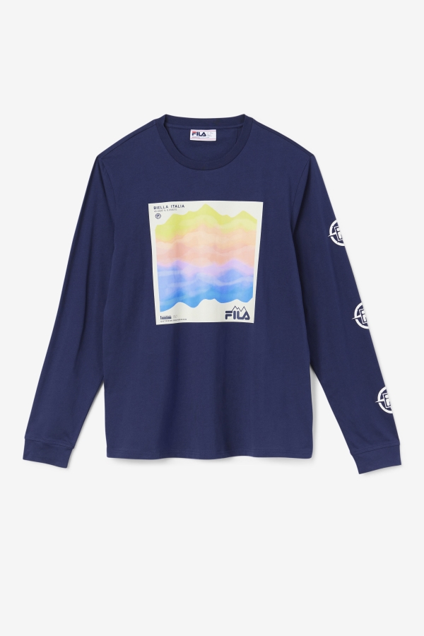 Fila Navy-Iced Aqua-Egret Kare Long Sleeve Tee