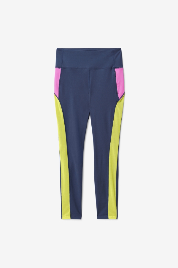 Navy-Azalea-Sulphur Forza Contrast 7-8 Leggings Fila