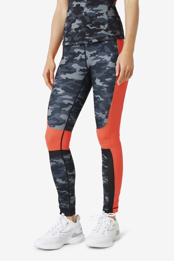 Forza Color Blocked Legging Fila Dark Camo-Coral-Black