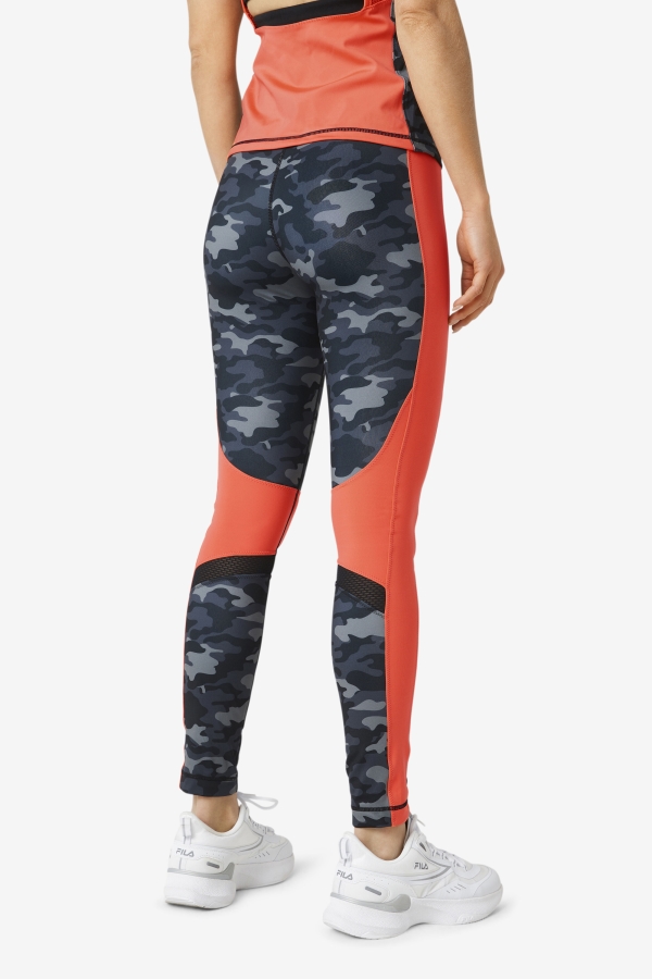 Forza Color Blocked Legging Fila Dark Camo-Coral-Black