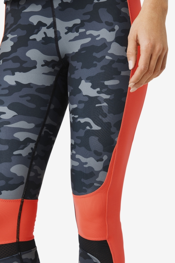 Forza Color Blocked Legging Fila Dark Camo-Coral-Black