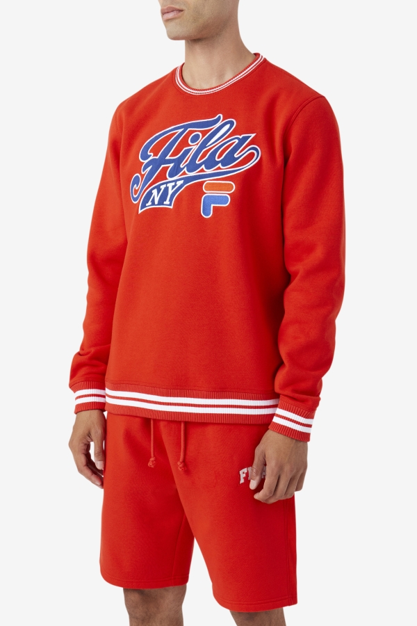 Fiery Red-Blue-White Taylor Crewneck Sweatshirt Fila