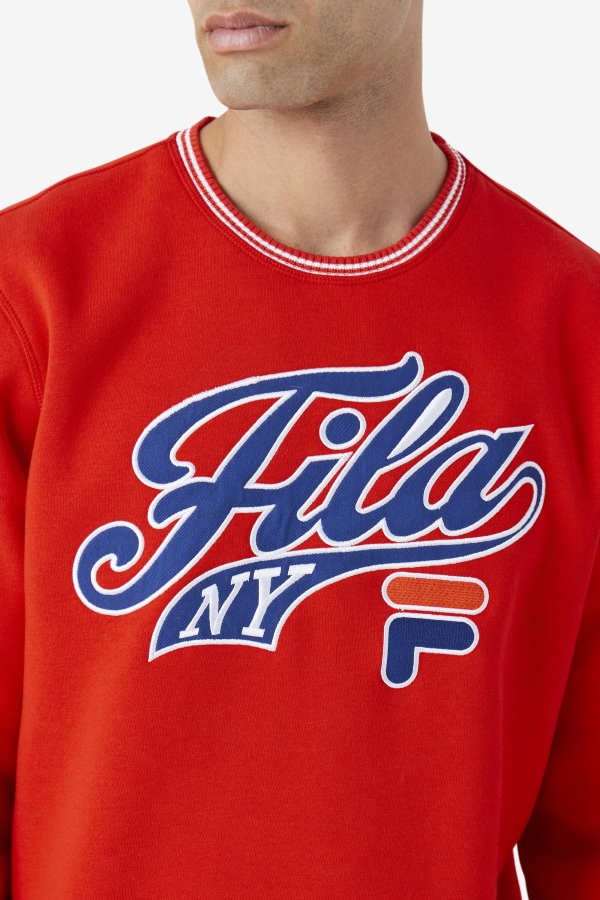 Fiery Red-Blue-White Taylor Crewneck Sweatshirt Fila