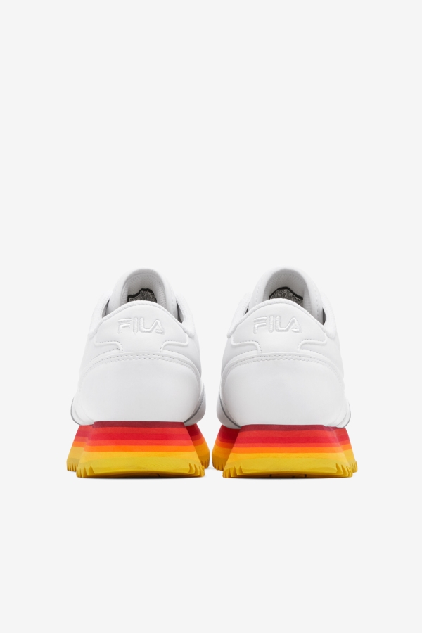 Women\'s Orbit Stripe White-Rhubarb-Lemon Fila