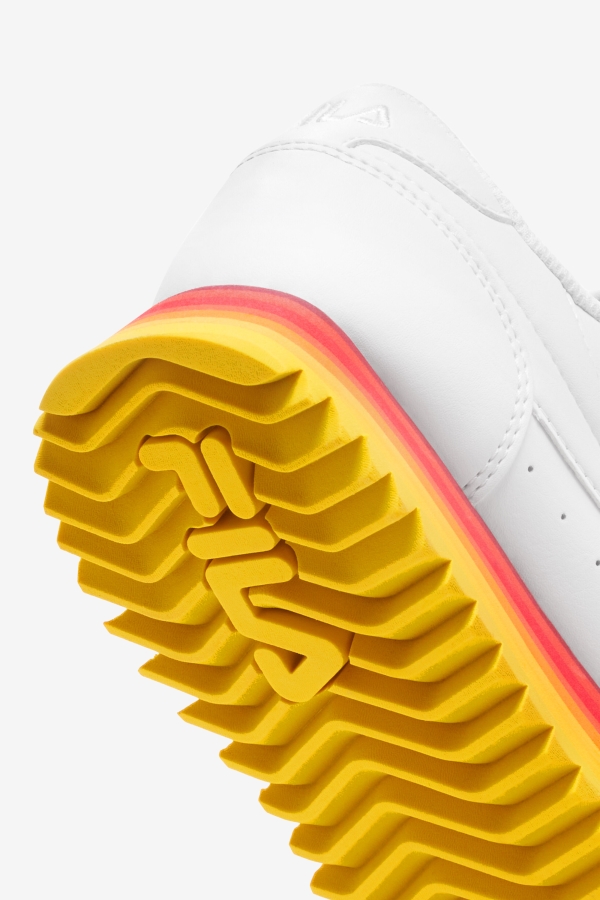 Women\'s Orbit Stripe White-Rhubarb-Lemon Fila