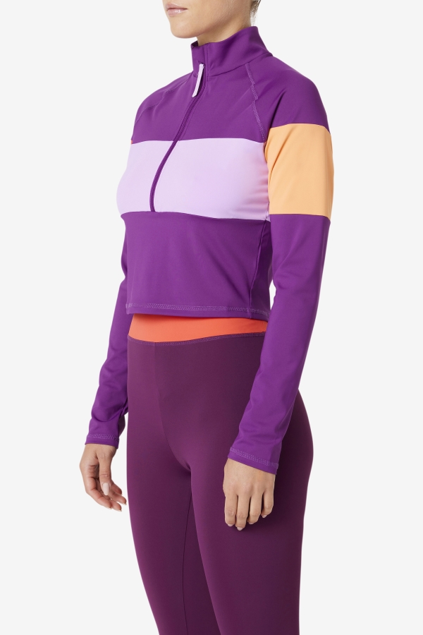 Fila Jaida Based Layer Half Zip Charisma-Crocus Petal-Cayenne