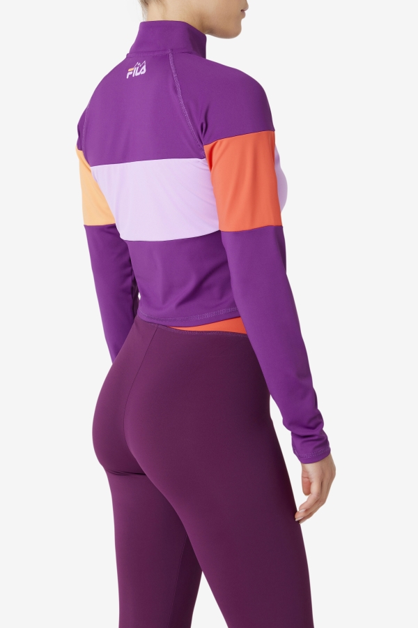 Fila Jaida Based Layer Half Zip Charisma-Crocus Petal-Cayenne