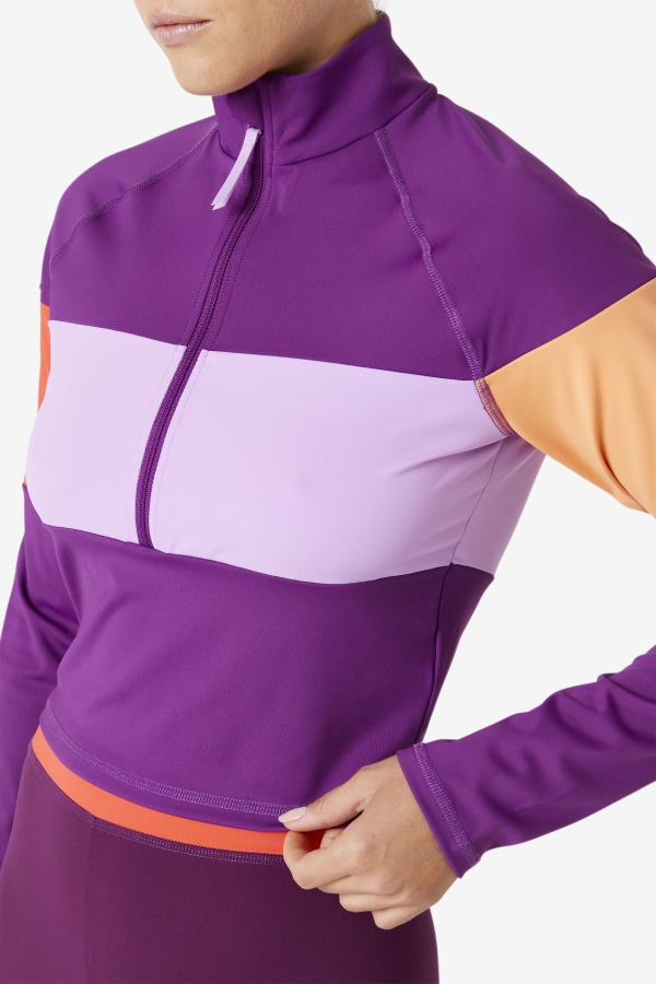 Fila Jaida Based Layer Half Zip Charisma-Crocus Petal-Cayenne