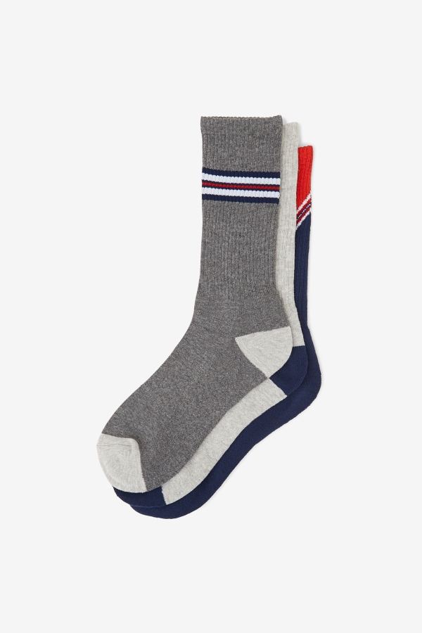 Fila Men\'s Chevron Crew Sock 3-Pack Navy