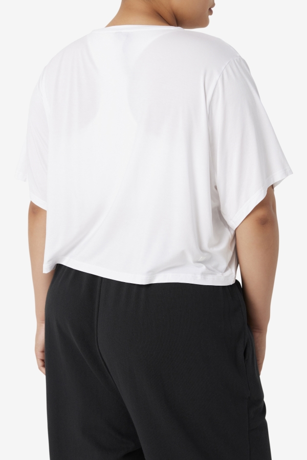 Fila White Fi-Lux Hi-Low Crop Top