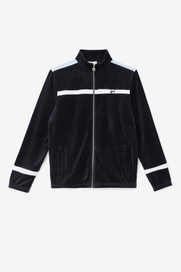 Black-White-Skyway Ravid Velour Jacket Fila