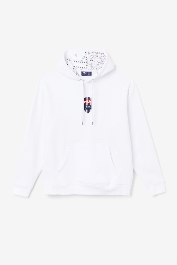 White Fila 2Pac Patch Hoodie