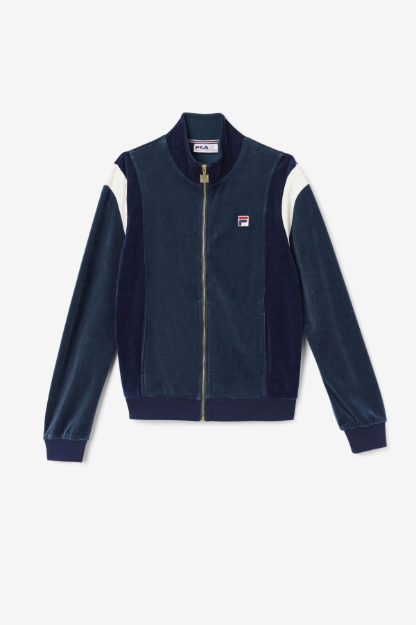 Floyd Velour Jacket Fila Teal-Navy-Egret