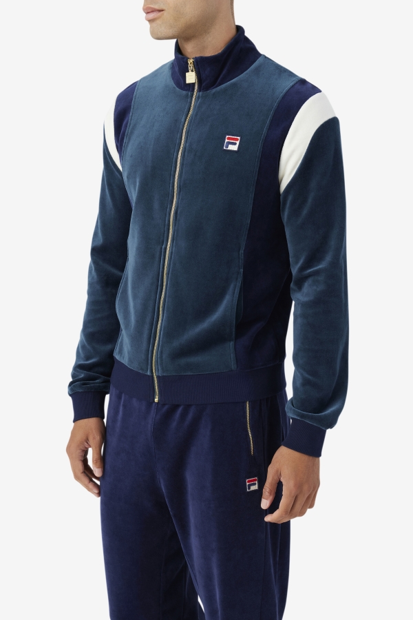 Floyd Velour Jacket Fila Teal-Navy-Egret