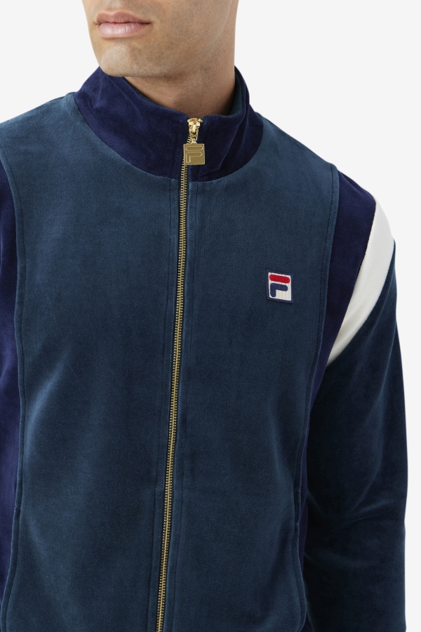 Floyd Velour Jacket Fila Teal-Navy-Egret
