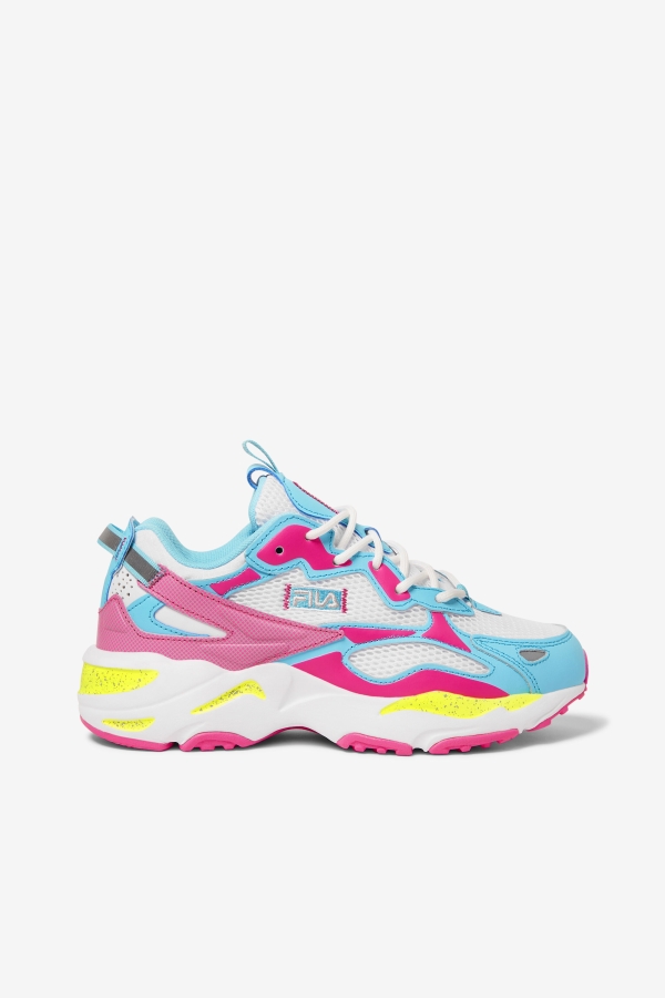 Fila Women\'s Ray Tracer Apex White-Pink Glo-Bluefish