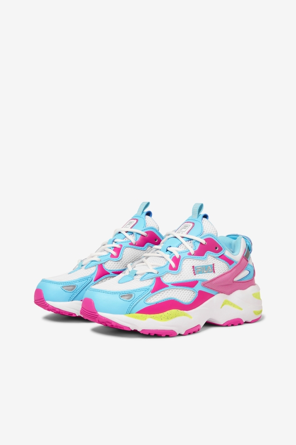 Fila Women\'s Ray Tracer Apex White-Pink Glo-Bluefish