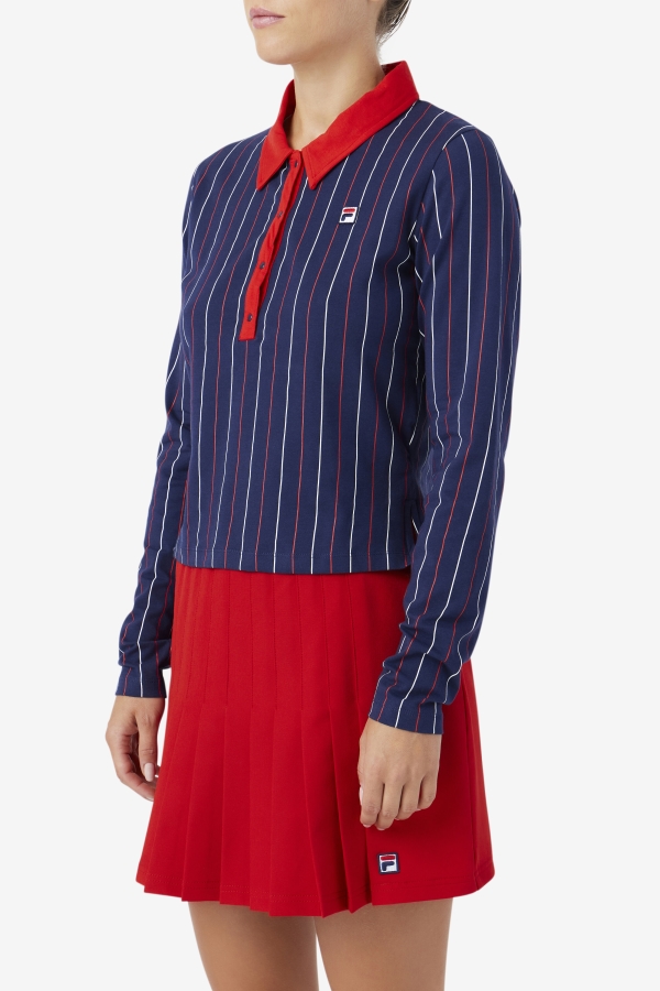 Jada Long Sleeve Polo Navy-Red-White Fila