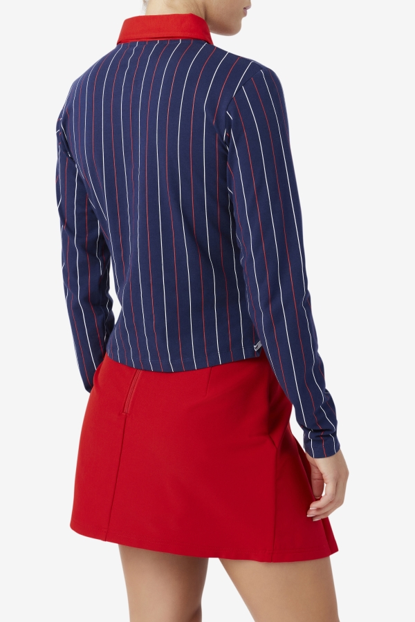 Jada Long Sleeve Polo Navy-Red-White Fila