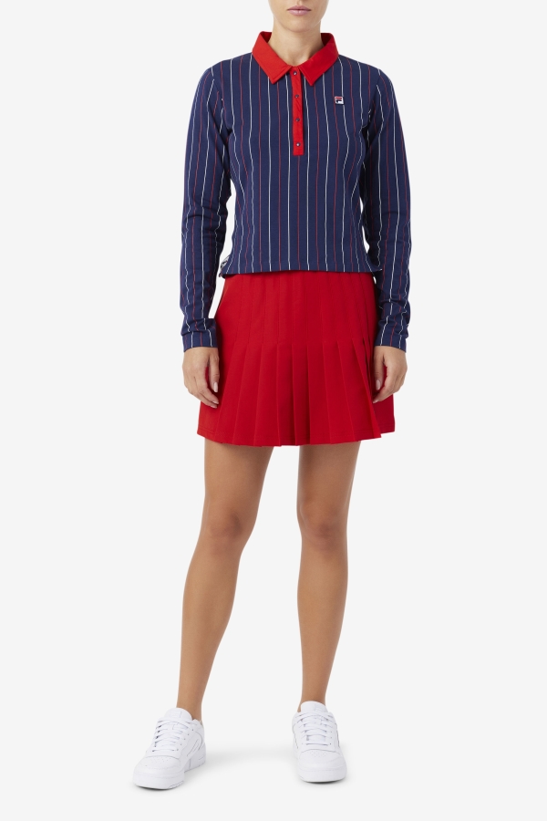 Jada Long Sleeve Polo Navy-Red-White Fila