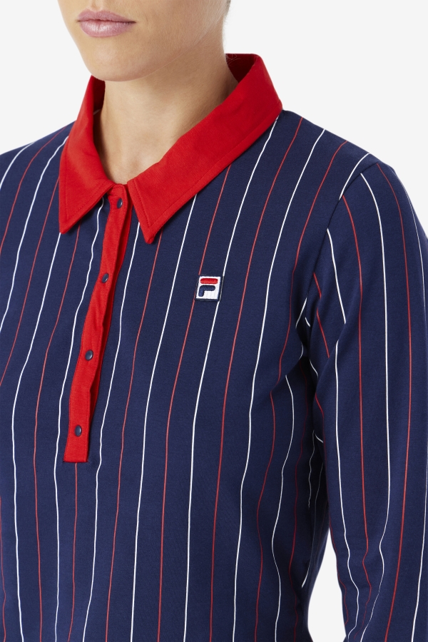 Jada Long Sleeve Polo Navy-Red-White Fila