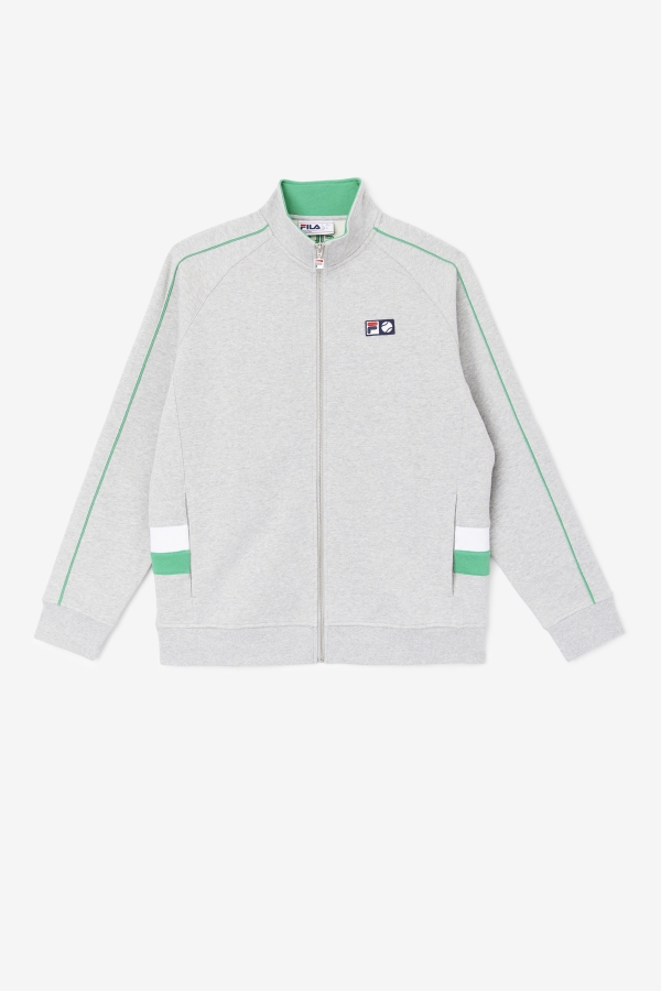 Sutton Track Jacket Light Grey-Jelly Bean-White Fila