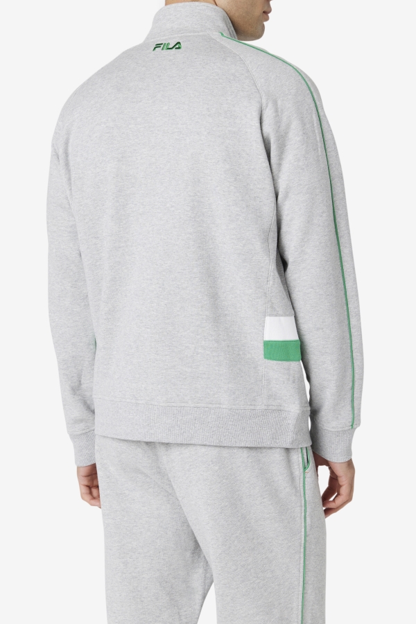 Sutton Track Jacket Light Grey-Jelly Bean-White Fila