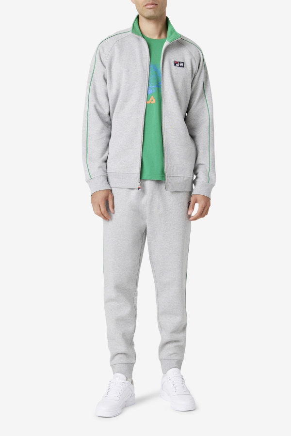 Sutton Track Jacket Light Grey-Jelly Bean-White Fila