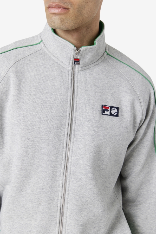 Sutton Track Jacket Light Grey-Jelly Bean-White Fila
