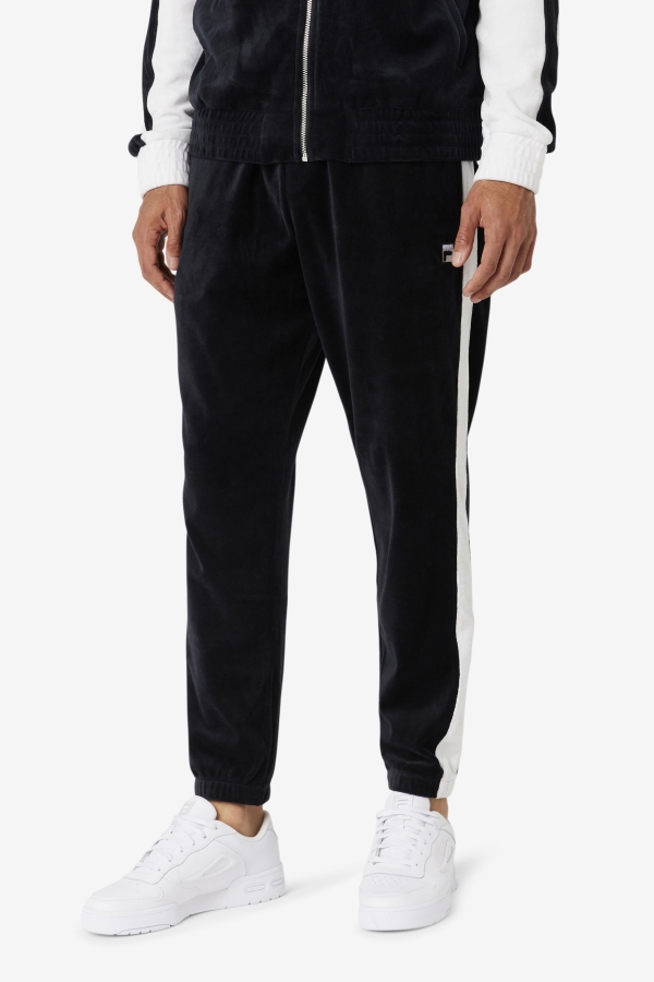 Black-White-Skyway Fila Brice Velour Pant