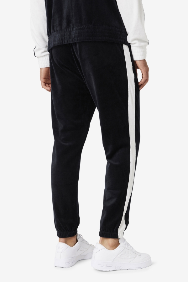 Black-White-Skyway Fila Brice Velour Pant