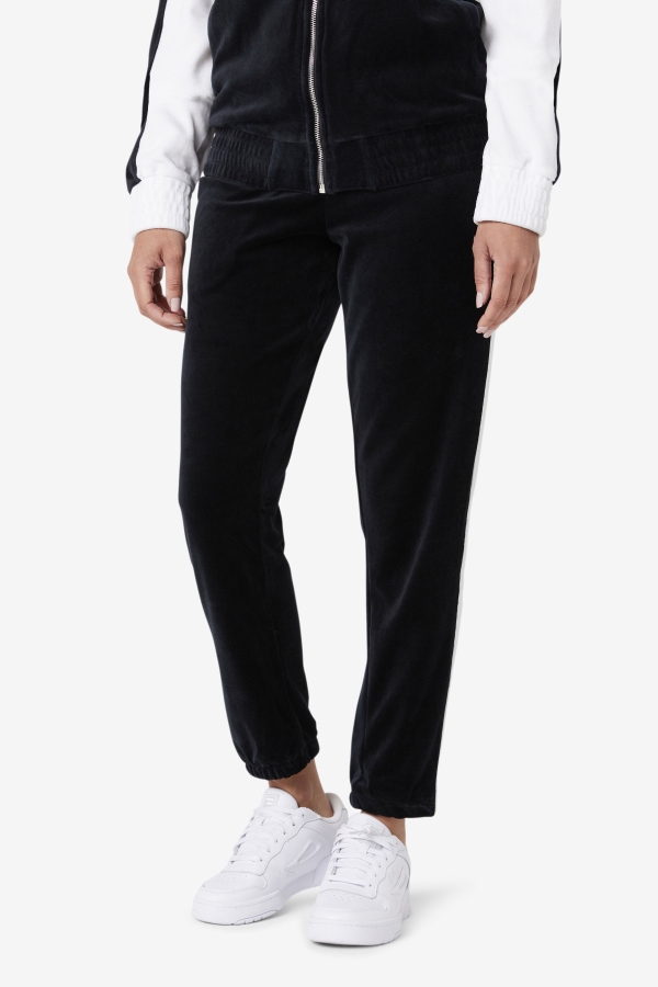 Black-White-Skyway Fila Brice Velour Pant