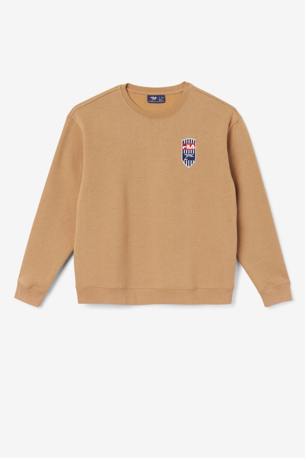 Fila Tobacco Brown 2Pac Fleece Patch Crew