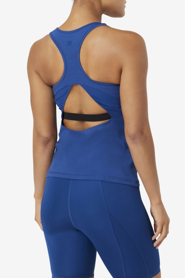 Uplift Open Racerback Tank Top Fila Navy Peony-Black