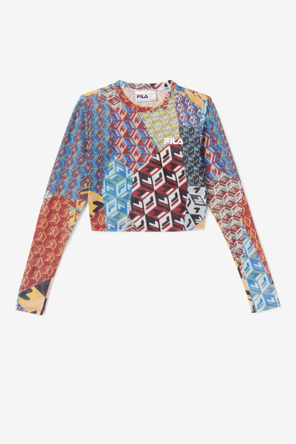Birdy Long Sleeve Top Ocean-Yellow-Whitee Fila