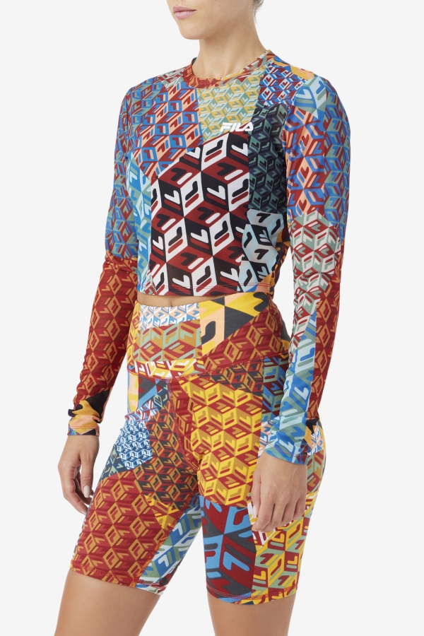 Birdy Long Sleeve Top Ocean-Yellow-Whitee Fila