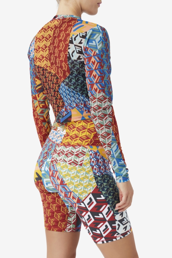 Birdy Long Sleeve Top Ocean-Yellow-Whitee Fila
