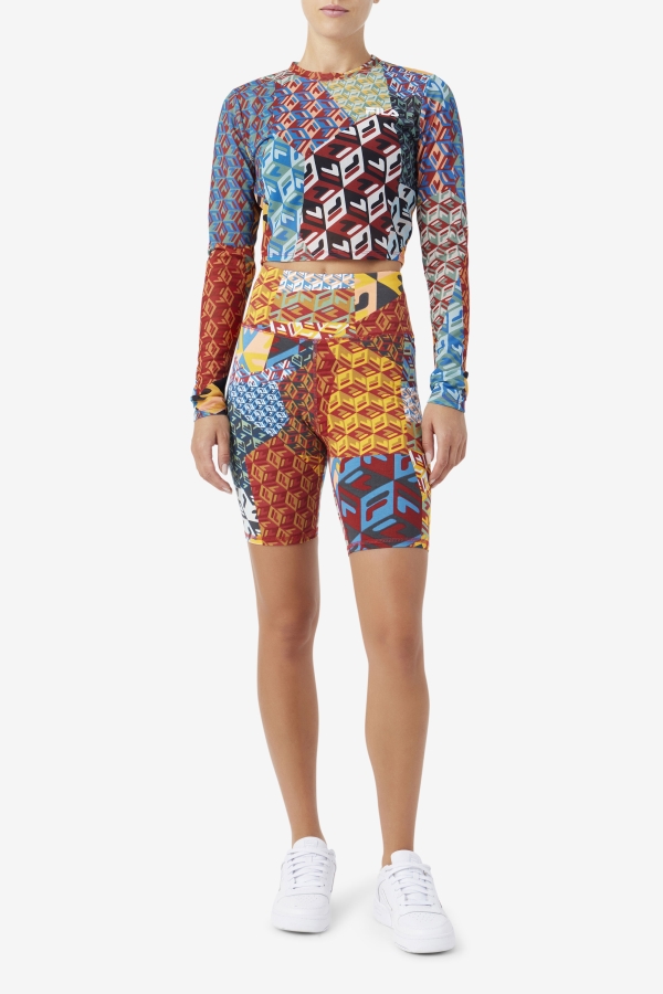 Birdy Long Sleeve Top Ocean-Yellow-Whitee Fila