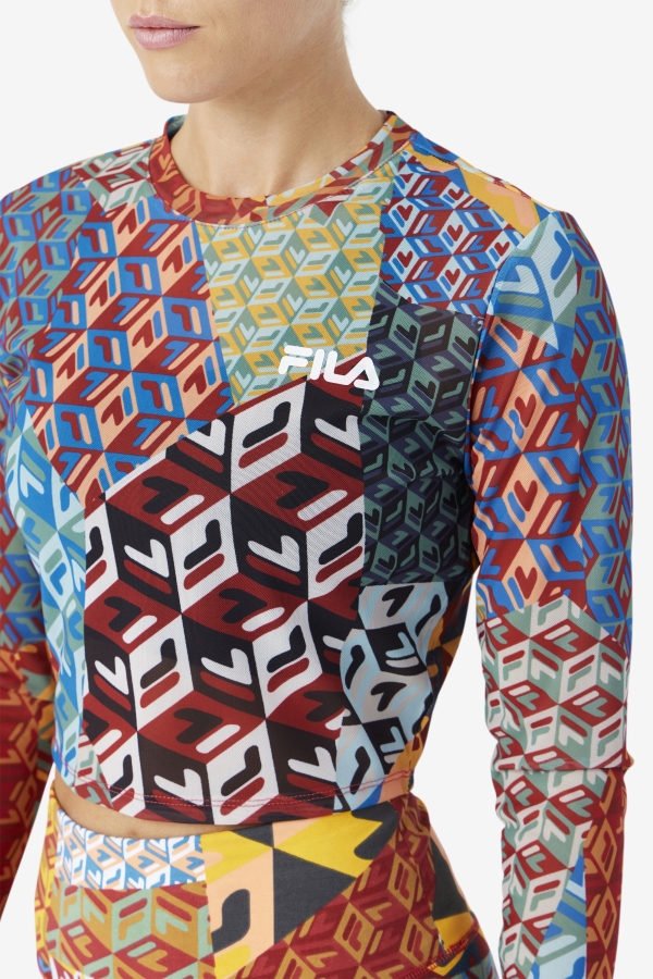 Birdy Long Sleeve Top Ocean-Yellow-Whitee Fila