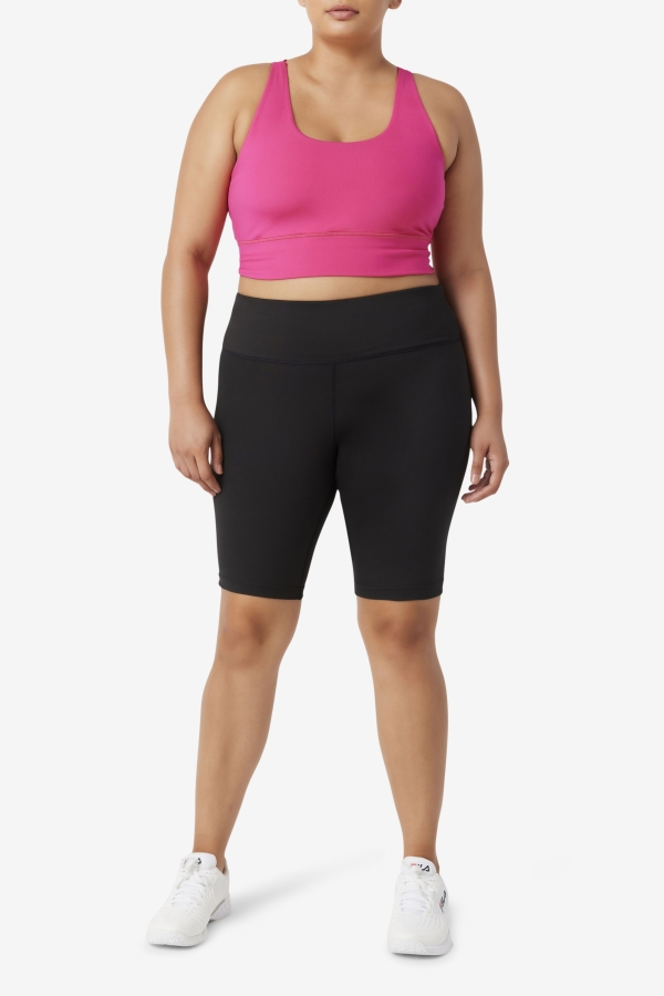 Bright Pink Fila Uplift Cross Back Bra Top
