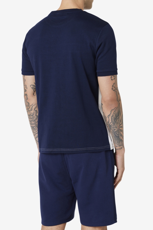 White-Navy-Strong Blue-Red Exempt Crew Fila