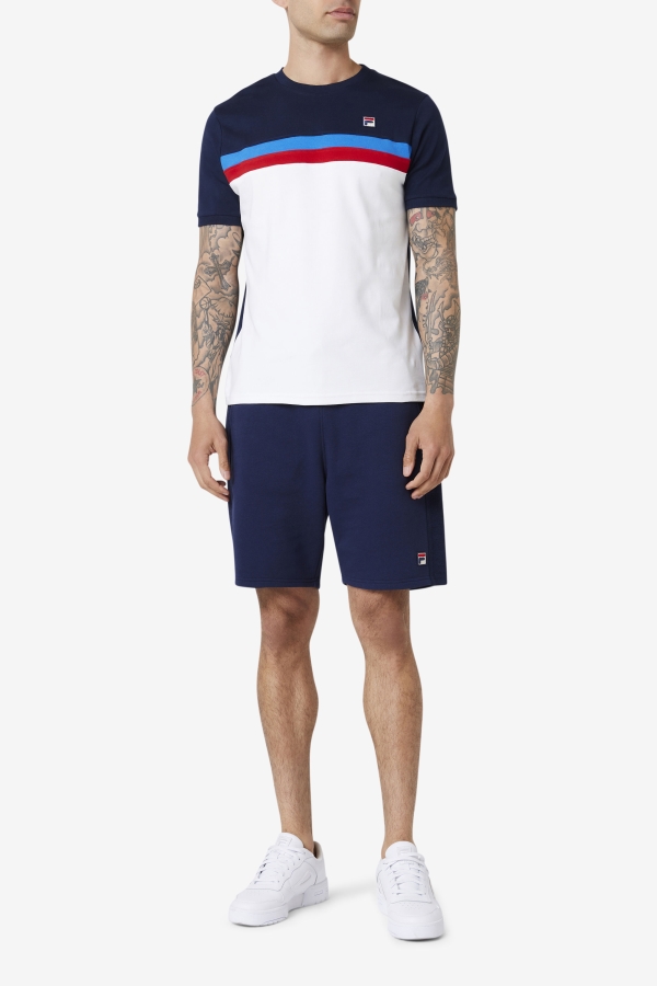 White-Navy-Strong Blue-Red Exempt Crew Fila