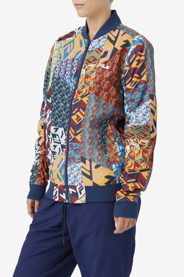 Mav Bomber Jacket Ocean-Yellow-White Fila