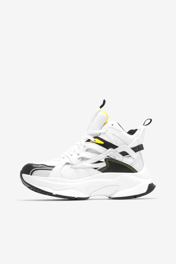 Fila Women\'s Hallasan Mid Premium White-Black-Lemon Tonic