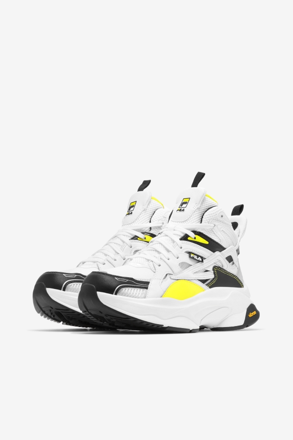 Fila Women\'s Hallasan Mid Premium White-Black-Lemon Tonic