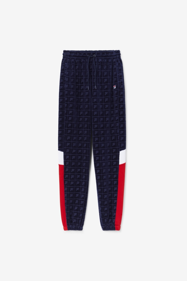 Navy-Red-White Helen Velour Jogger Fila