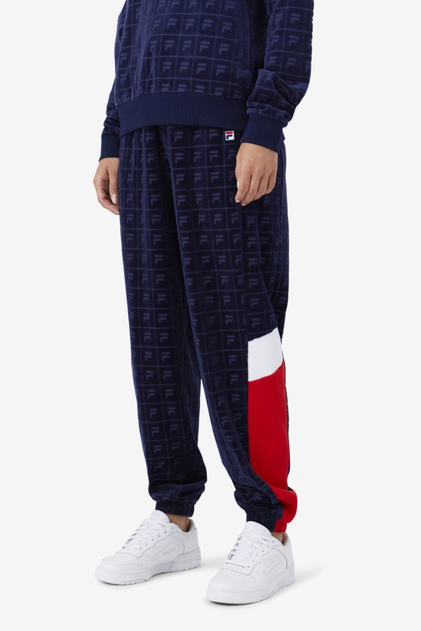 Navy-Red-White Helen Velour Jogger Fila